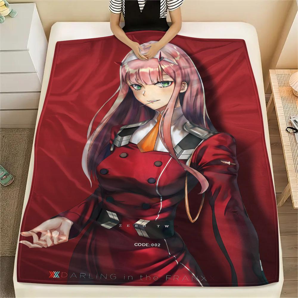 1PC Franxx Patterned Flannel Blanket Suitable For All Seasons For Home Decor Warmth And Comfort Gifts Holiday Present