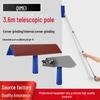 Adjustable Retractable Putty Scraper with Long Rod and Inner Corner Sandpaper for Right Angle Wall Grinding.