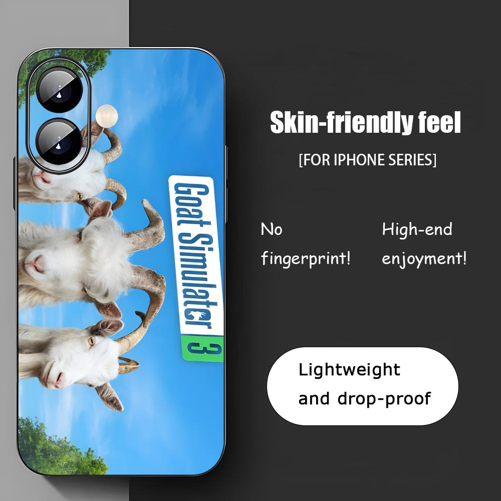 Cool Goat Simulator Game Phone Case For iPhone 17 16 15 14 13 12 11 X XR XS 8 Plus Mini Pro Max Soft black Shockproof Cover