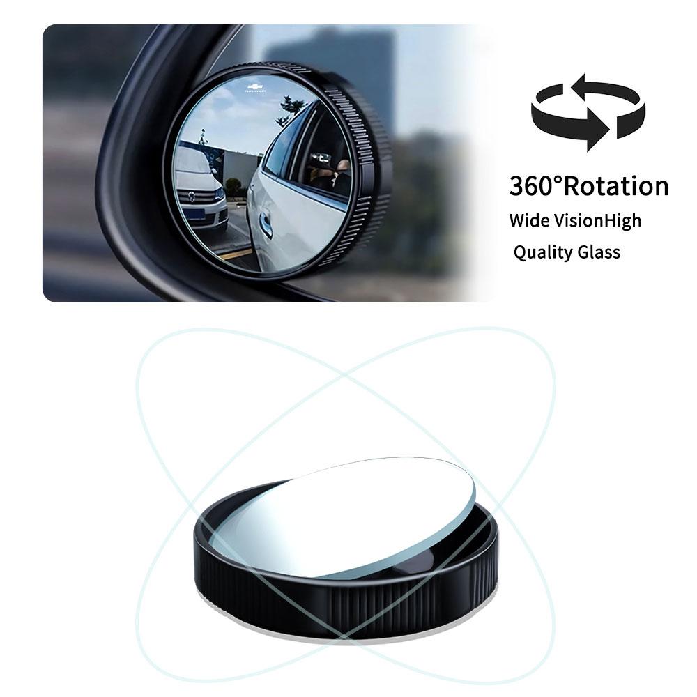 AABJS1 2Pcs Round Frame Convex Blind Spot Mirror Reversing Mirror For Chevrolet Lacetti Aveo Cobalt Cruze Malibu XL Trax Camaro Captiva