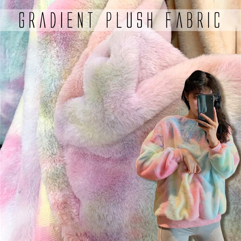 100*165cm Imitation Rabbit Fur Fabric Rainbow Plush Fur Flocking Fabric For Handmade Garment Bags Quilting Sew Clothes Toys