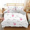 I Love You Duvet Cover Microfiber 2/3 Pcs Bedding Set QueenKingFullTwin Letter Hello Love Quilt Cover for Lovers Girls Spouse