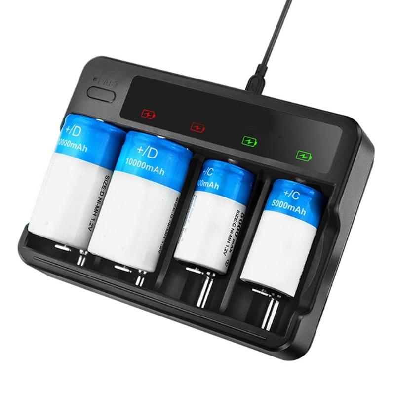 4 слота USB быстрая зарядка AA 3A C D зарядное устройство для аккумуляторов Ni с независимым слотом