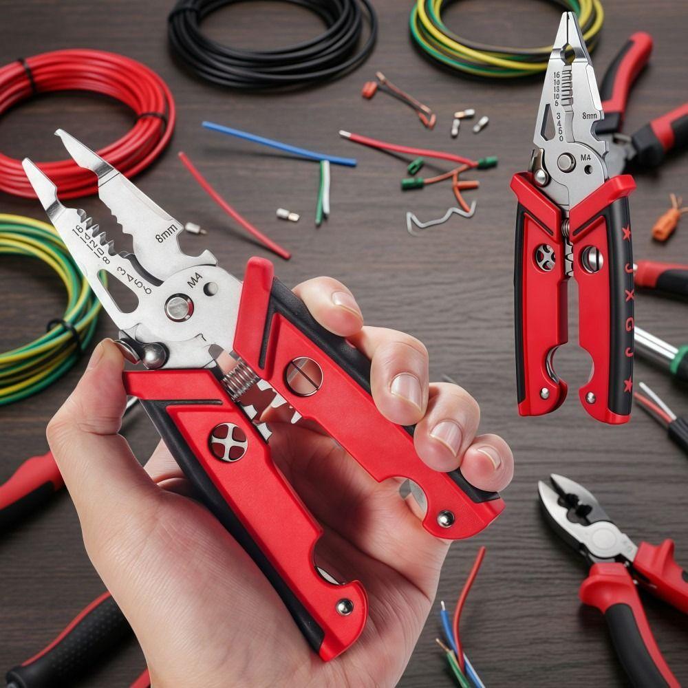 Многофункциональные электрические плоскогубцы Ручные плоскогубцы для разделения Плоскогубцы для зачистки проводов Инструменты электрика