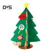 Felt Christmas Tree Mini Xmas Desktop Figurine DIY Tree Set with Santa Snowflake Cane Accessories for Toddlers