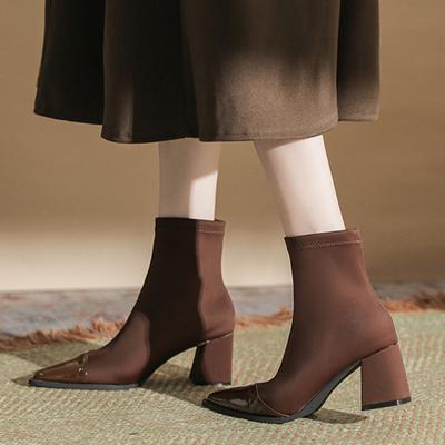 Новые ботильоны женские с острым носком короткие ботинки с застежкой-молнией сзади высокие каблуки модные винтажные тонкие ботинки лаконичные элегантные ботильоны