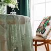 Retro Table Cloth See-through Hollow Out Lace Romantic Style Round Shape Ruffle Floral Embroidery Table Protection Banquets Party Decoration