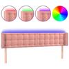 3123729 vidaXL Tête de lit à LED Rose 163x16x78-88 cm Velours