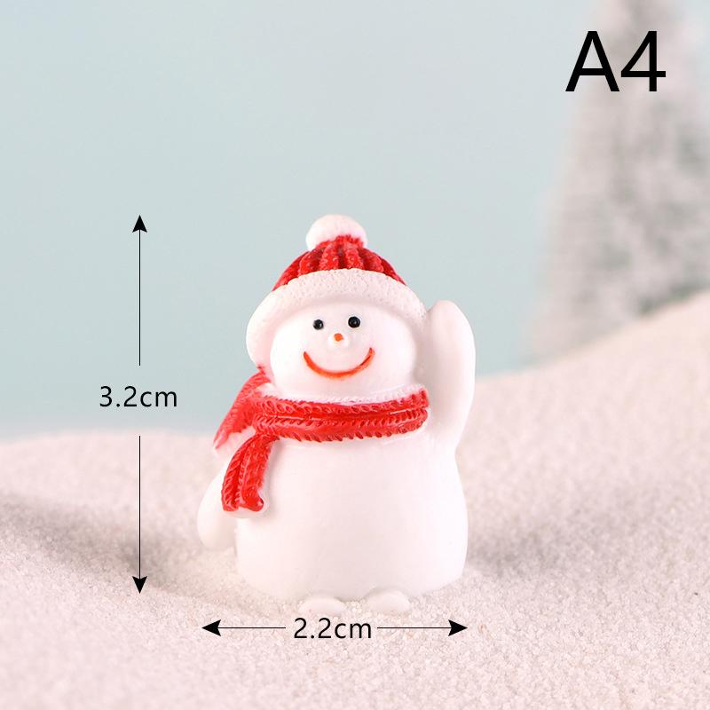Мини-статуэтка Санта-Клауса из смолы, снеговика, микромодель ландшафта, миниатюрная садовая статуэтка, украшения для дома на Новый год
