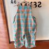 Комбинезон в клетку для маленьких девочек, цельный комбинезон, штаны-шаровары, комбинезон без рукавов, детский боди, комбинезон, детская одежда, От 3 до 8 лет