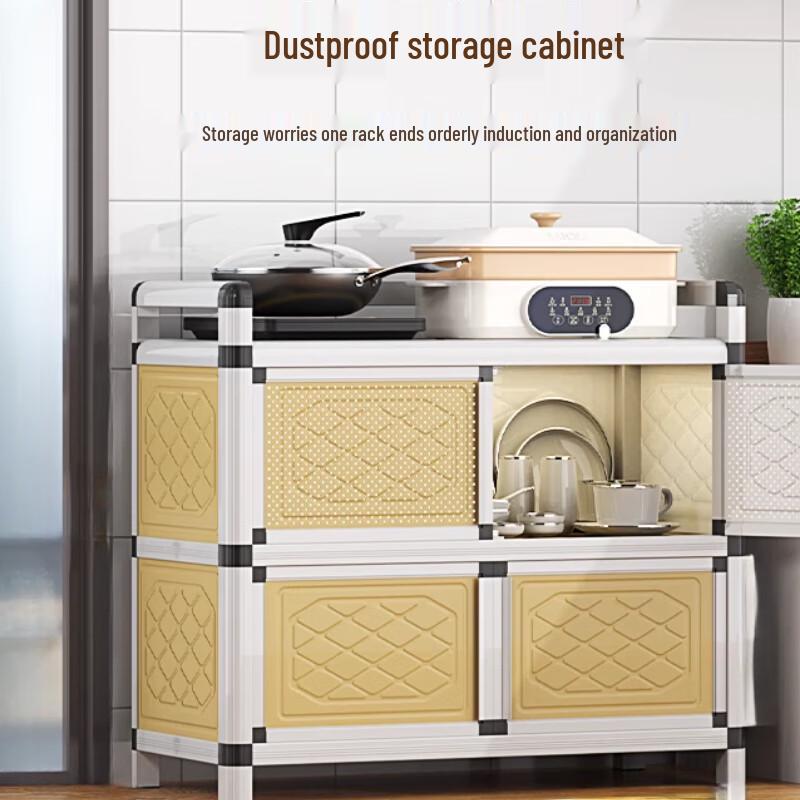 Трехъярусный кухонный сервант для хранения из алюминиевого сплава