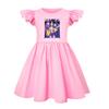 5022 Kids Girls Mira Zoey Rumi Printed Ruffle Short Sleeves Casual Dress