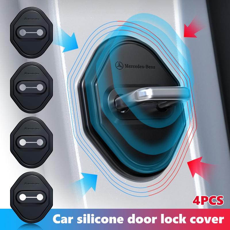 AABGW1 For Benz Silicone Car Door Lock Buckle Car Door Latch Mute Damping Cushion CLS SLK Sport ML C200 C260 C300 W205 CITAN VITO