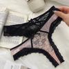 Ruffle Lace Flower Transparent Briefs Thong Mesh Floral Bowknot Panties Comfortable   Lady