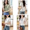 Tshirt Summer Casual Cotton Blend With Color Blocking Design Forwomen