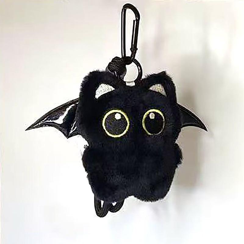 Милая Черная Кошка Плюшевая Игрушка Брелок, Мультяшный Котенок, Мягкая Набивная Кукла Подвеска, Ключи от Машины, Рюкзак, Подарки на День Рождения
