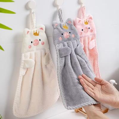 Полотенце для рук из кораллового флиса с мультяшным животным