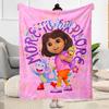 Dora Boots Adventure Customize Your Name Blanket Gift Personalized Blanket Durable Comfort Suitable for Livingroom Picnics Office Bed
