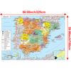 French Map-Spain Administrative Map-Frameless Educational Wall Art Decor,Gift for Language Learners&Geography Enthusiasts