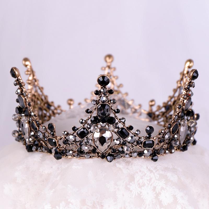 Baroque Birthday Crown Hair Accessory High End Travel Photography Crown Headwear Halloween Bun Hair Band Accessory