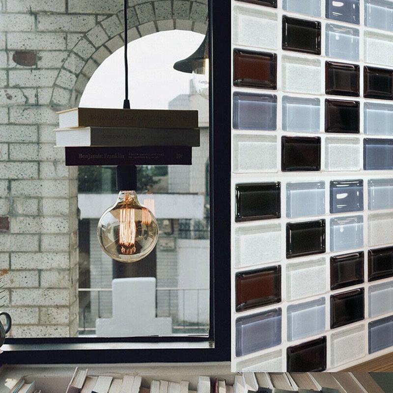 Универсальные 3D мозаичные самоклеящиеся настенные стикеры, идеально подходящие для кухни и гостиной