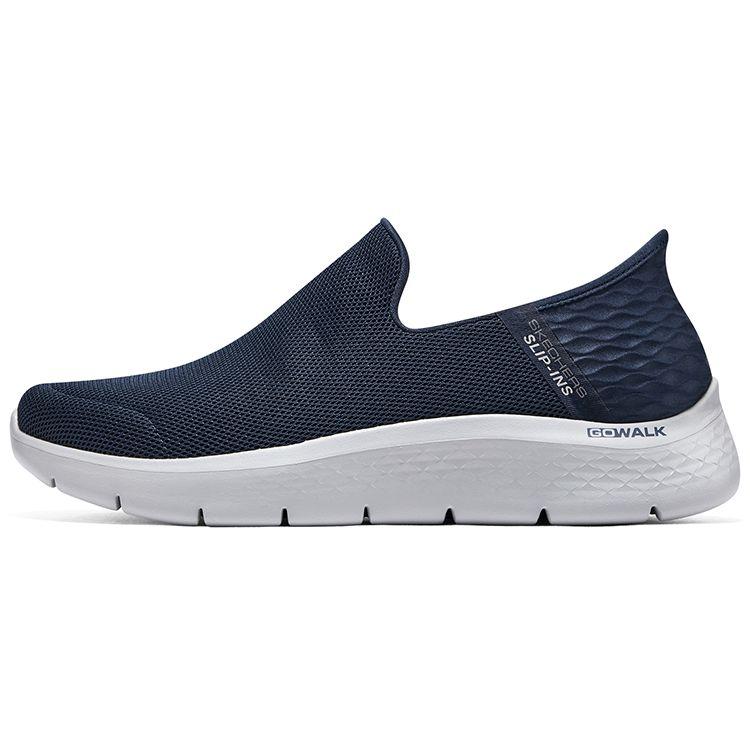 Skechers Слипоны Серия Flash Сетчатые Круглый Носок На Шнуровке Низкие Повседневные Кроссовки Мужские Синий Белый 216491-NVY