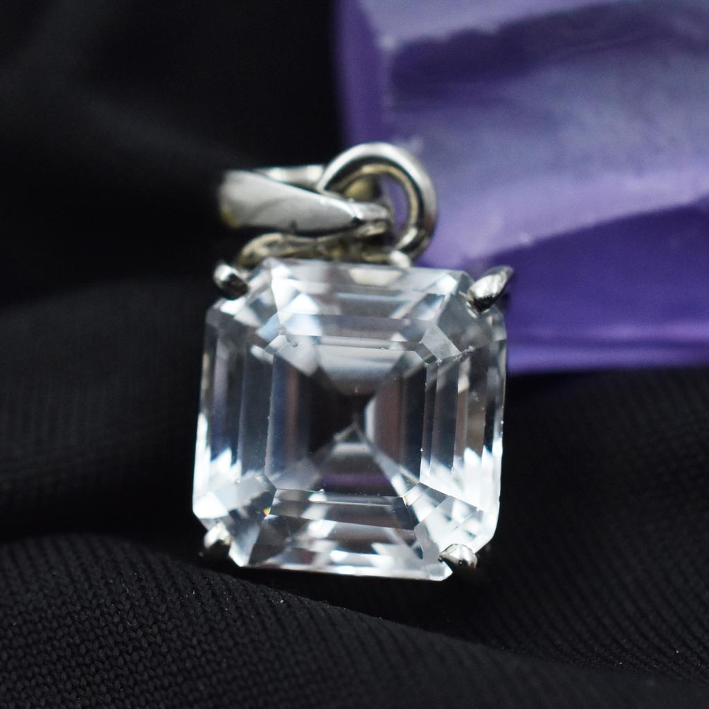 Сапфир 20 карат Серебристо-белый Квадратная огранка Натуральный Подвеска Свободный драгоценный камень СЕРТИФИЦИРОВАН AR-3649-Sa