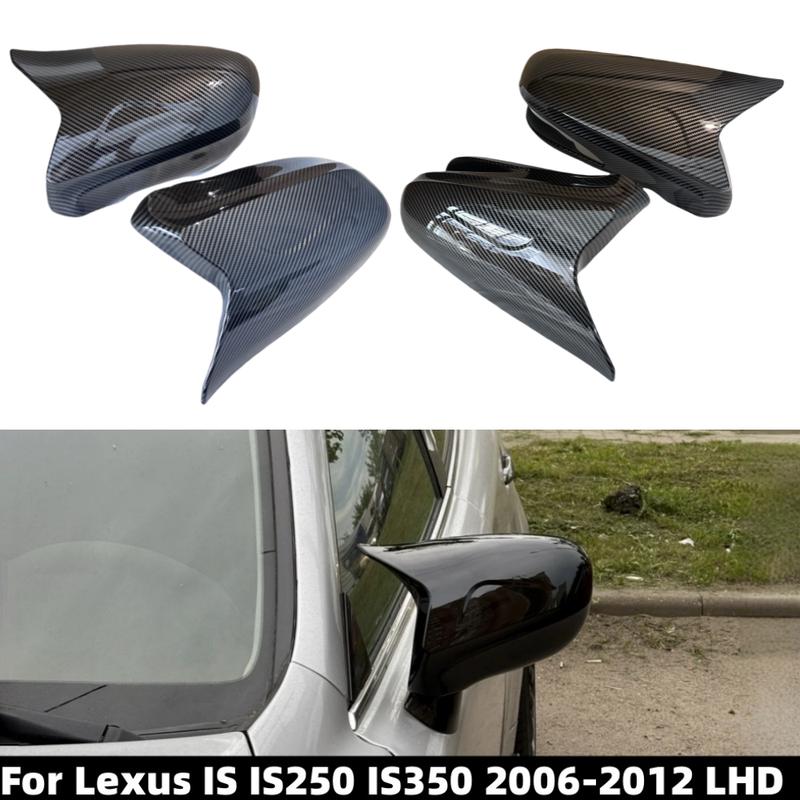 Пара Накладок на Боковые Зеркала Заднего Вида Для Lexus IS IS250 IS350 2006-2012 LHD Глянцевый Черный/Под Карбон Накладки на Зеркала Крыла Отделка США/Европа