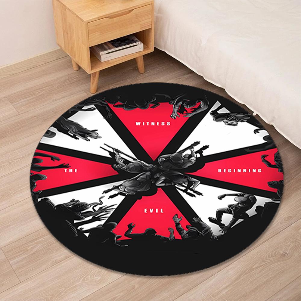 Resident Evil Printed Round Rug Carpet Chair Rug Area Rug Entryway Doormats,for Office Chair Living Room Bedroom Kitchen Room.