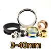 3-40mm 2pcs Stainless Steel Ear Gauges Plugs Tunnels Ear Expander Stretcher Body Jewelry for Women Men