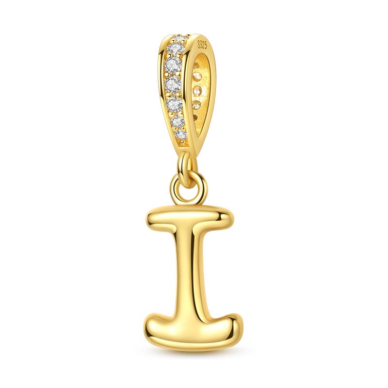 925 Silver Golden Series Charms Bead with CZ Zircon Whale Butterfly Sun Pendant for DIY Fashion Jewelry Bracelet