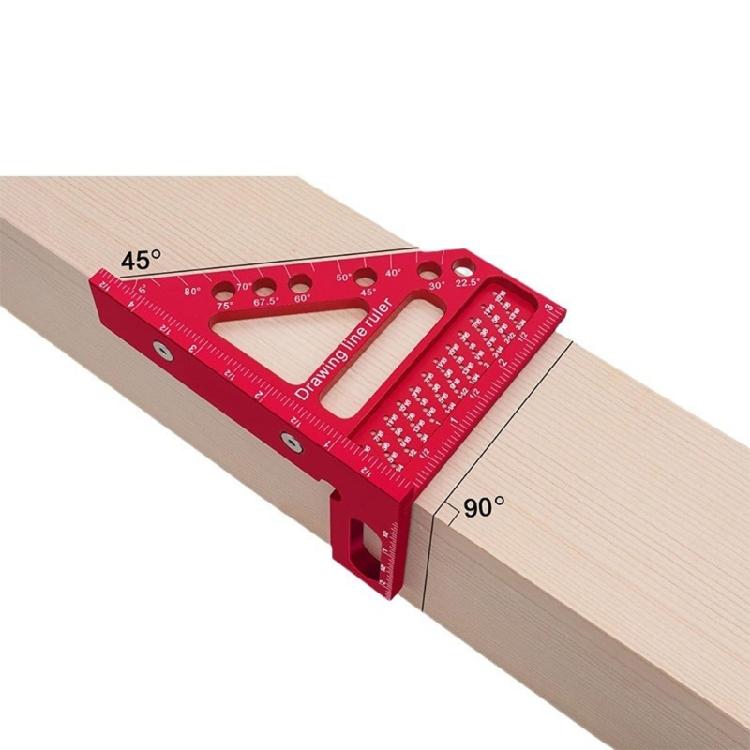 Алюминиевый квадратный угольник-транспортир из алюминиевого сплава 45/90 градусов, измерительная линейка с несколькими углами