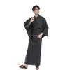 Yukata Obi Waist Strap 3 Piece Set Cotton Linen Gentleman L Size Ink Stripe WN01L [Fuuka] Men's (Waist Strap/Square Obi/B45 Navy)