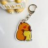 Cartoon Capybara Cartoon Capybaras Keyring Acrylic Kapibala Keyrings  Hanging Accessory