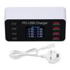 65W 8 Port USB Charging Station Multi Port USB Hub Charger LCD Display QC3.0 PD30W USB C for IOS