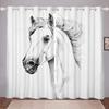 Плотные шторы с лошадью для спальни, шторы с изображением животных в гостиной, занавески для окон, домашний декор, высокая затененность (70 %-90 %)2 панели