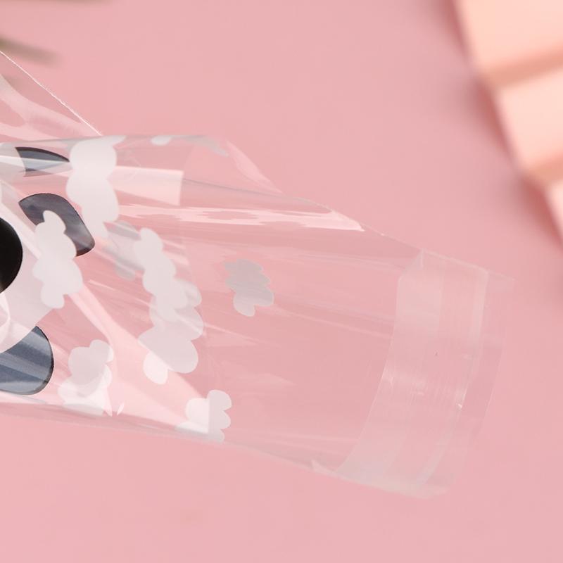 100 шт./упак. самоклеящиеся мешочки для печенья в виде панды, свадебные мешочки для конфет