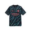 Manchester City FC Third Replica 2023/24 Season Lightning Pattern Round Neck Short Sleeve Soccer Jersey Men Tops Deep-Navy 770460-03