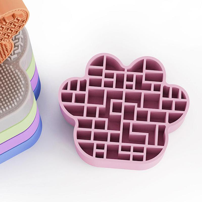 Two-In-One Makeup Brush Cleaning And Storage Box Cat Claw Makeup Brush Storage Rack Silicone Makeup Brush Cleaning Box