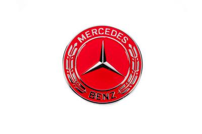 Заглушка вместо эмблемы на капот Mercedes (красная, 57мм)