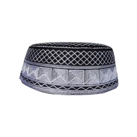 Embroidery Pattern Exquisite Workmanship Prayer Hat Flat Top Men Nation Bowler Hat