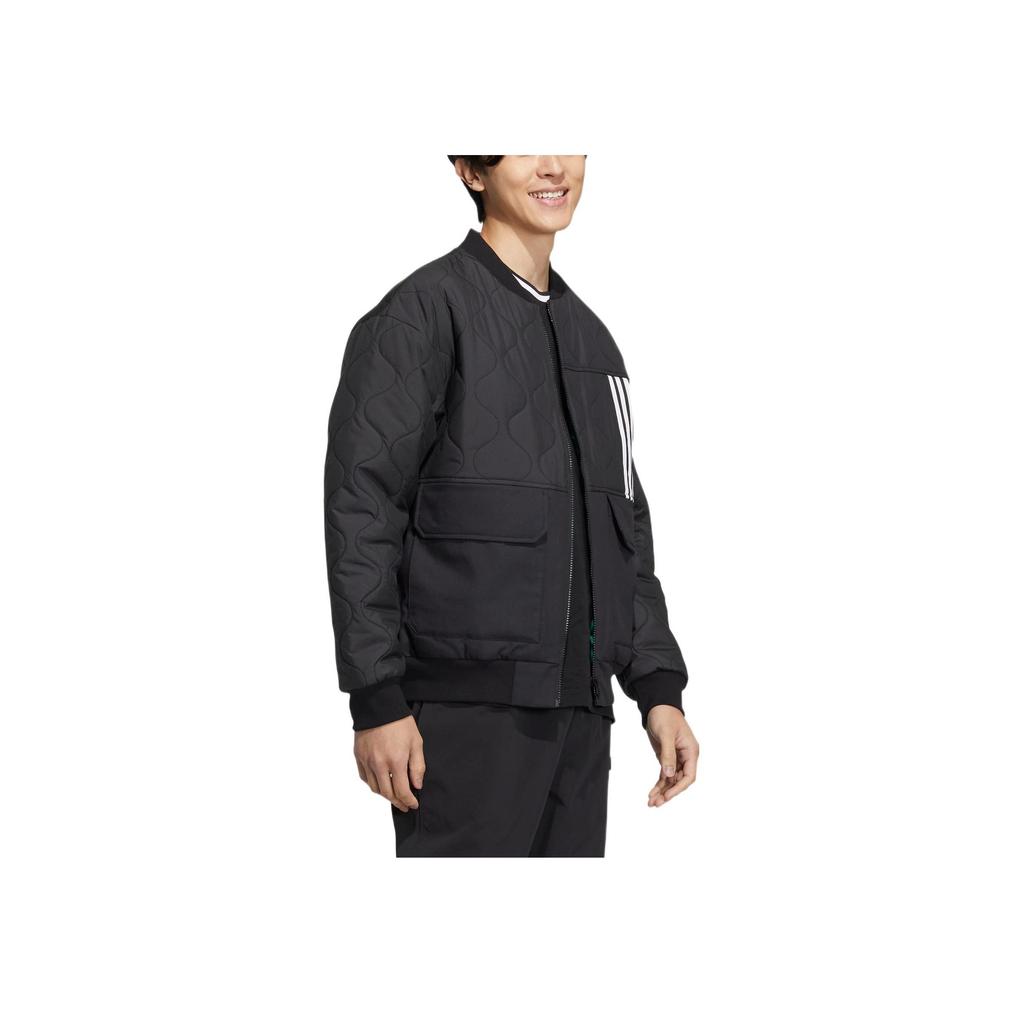 Adidas Однотонная куртка с круглым вырезом и длинными рукавами, куртка унисекс, черная HN4775