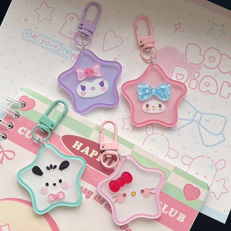 Милый мультяшный акриловый брелок Sanrio Звезда Ins Сладкая Девочка Подвеска для Школьной Сумки Брелок Подарок Другу