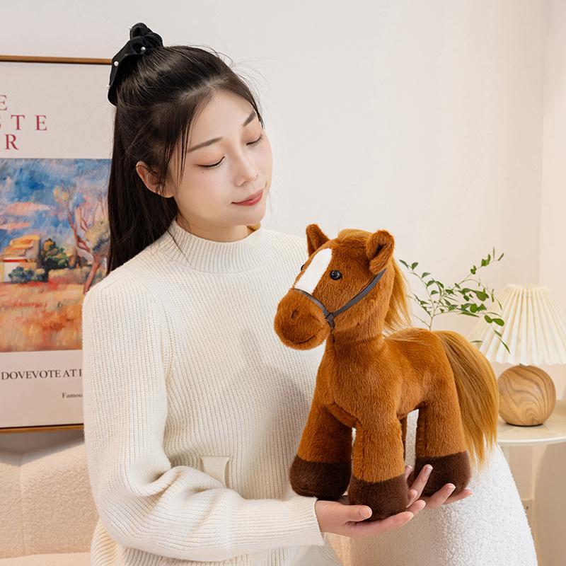 25/35 см Игрушка-лошадь из плюша, имитация китайского зодиака, реалистичная кукла, деликатный декор для дома, новогодние подарки
