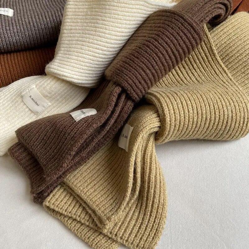 Fashionable Scarves for Woman 160cm Thick Knitting Yarn Windproof Warm Scarf Winter Protective Wraps