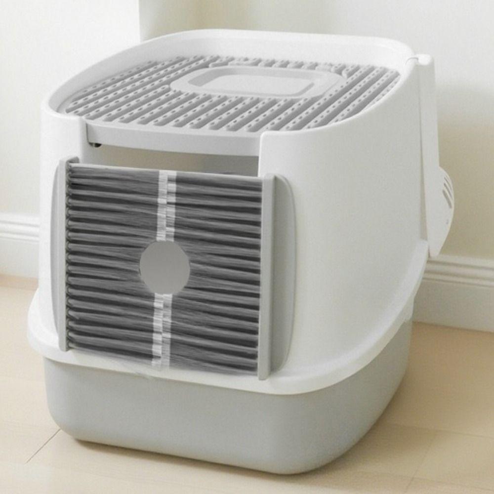 Professional Cat Floating Hair Door Self-adhesive Litter Box Door Brush For Litter Box