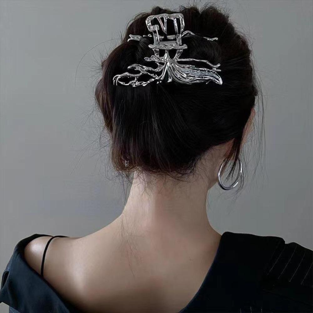 Y2K Geometric Hair Claw Clip Vintage Alloy Shark Clip Fashion Gripper Women Girl Hair Accessory