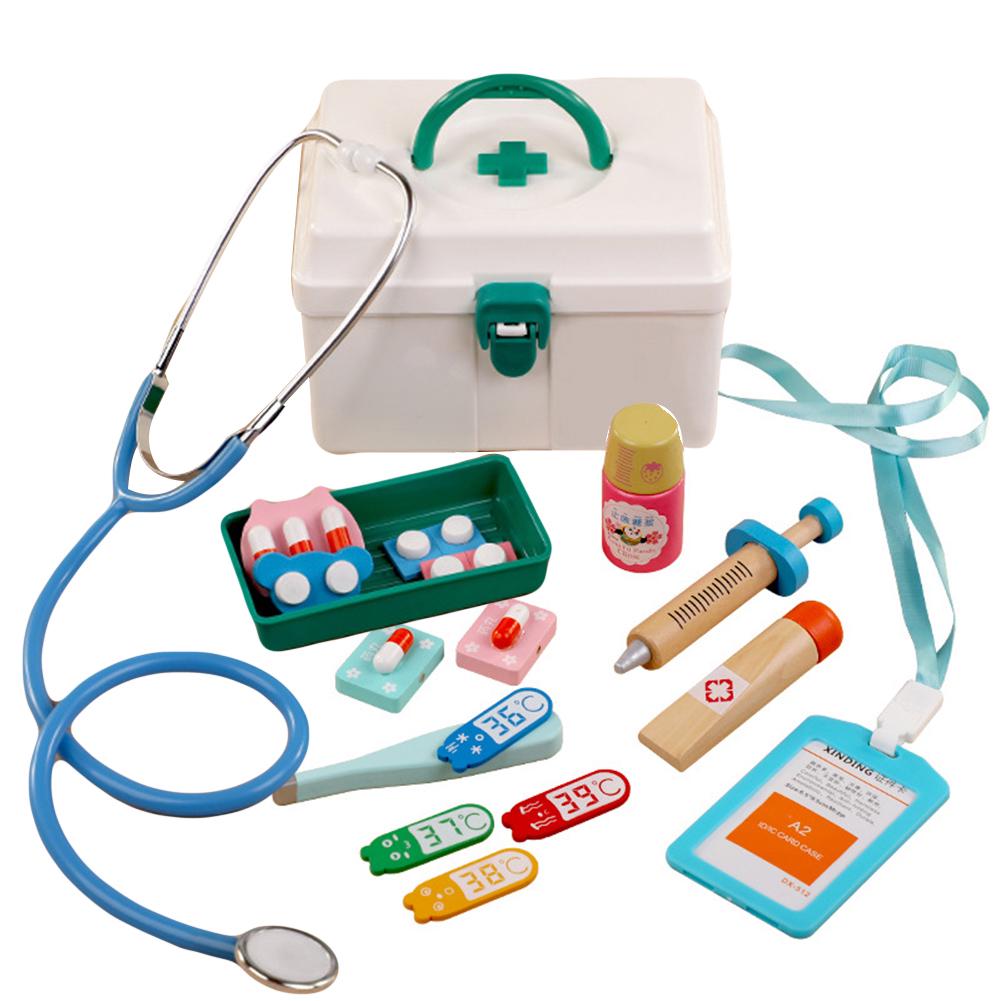 Pretend Play Toy 13 Pieces/Set Of Wooden Pretend To Act As Doctor's Medical Kit Tool Education Toys For Children