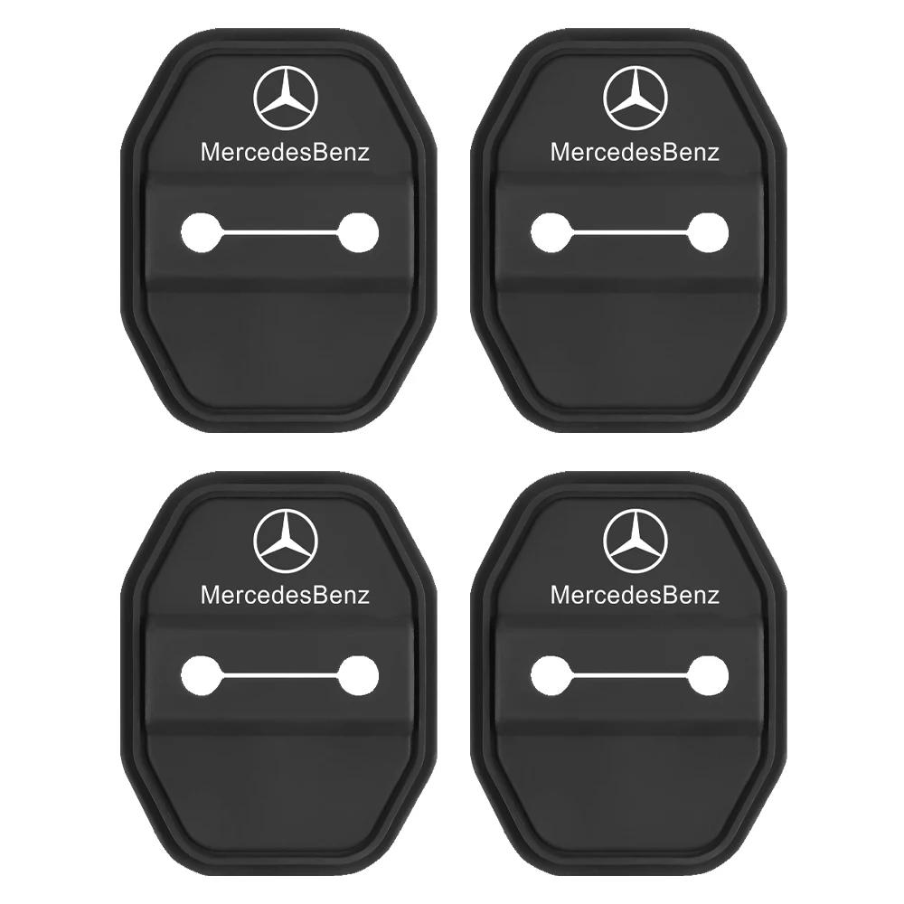 GLC GLB 2/4pcs Silicone Car Door Lock Buckle Protector Cover For Mercedes Benz AMG W204 W213 W205 W211 W176  W164 Cla Smart  Ac