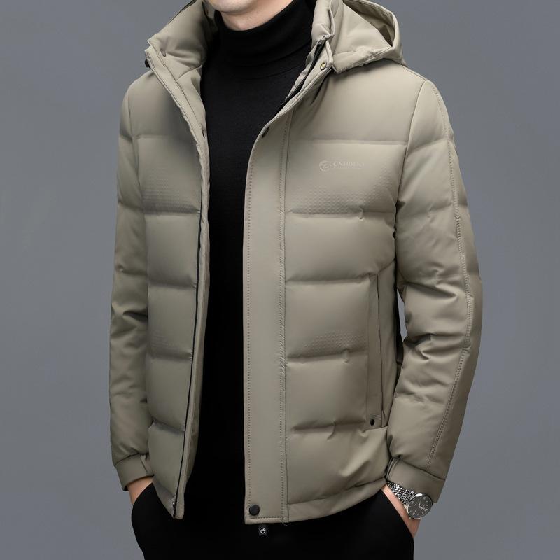 Winter New Men's Thickened Down Jacket Men's Middle-aged Men's Casual Removable Hat Casual Warm Men's Jacket